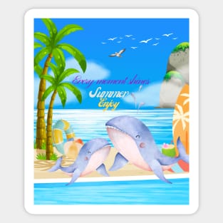 Enjoy summer every moment shines Sticker